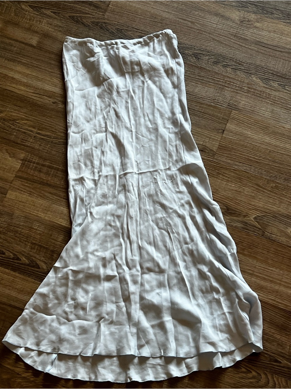 Djerf Avenue Light Blue Satin Midi Slip Skirt - Picture 5 of 5